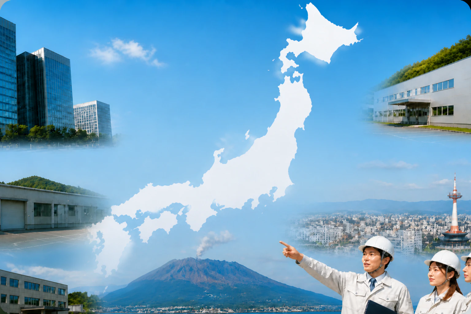 全国に広がる拠点を示した日本地図